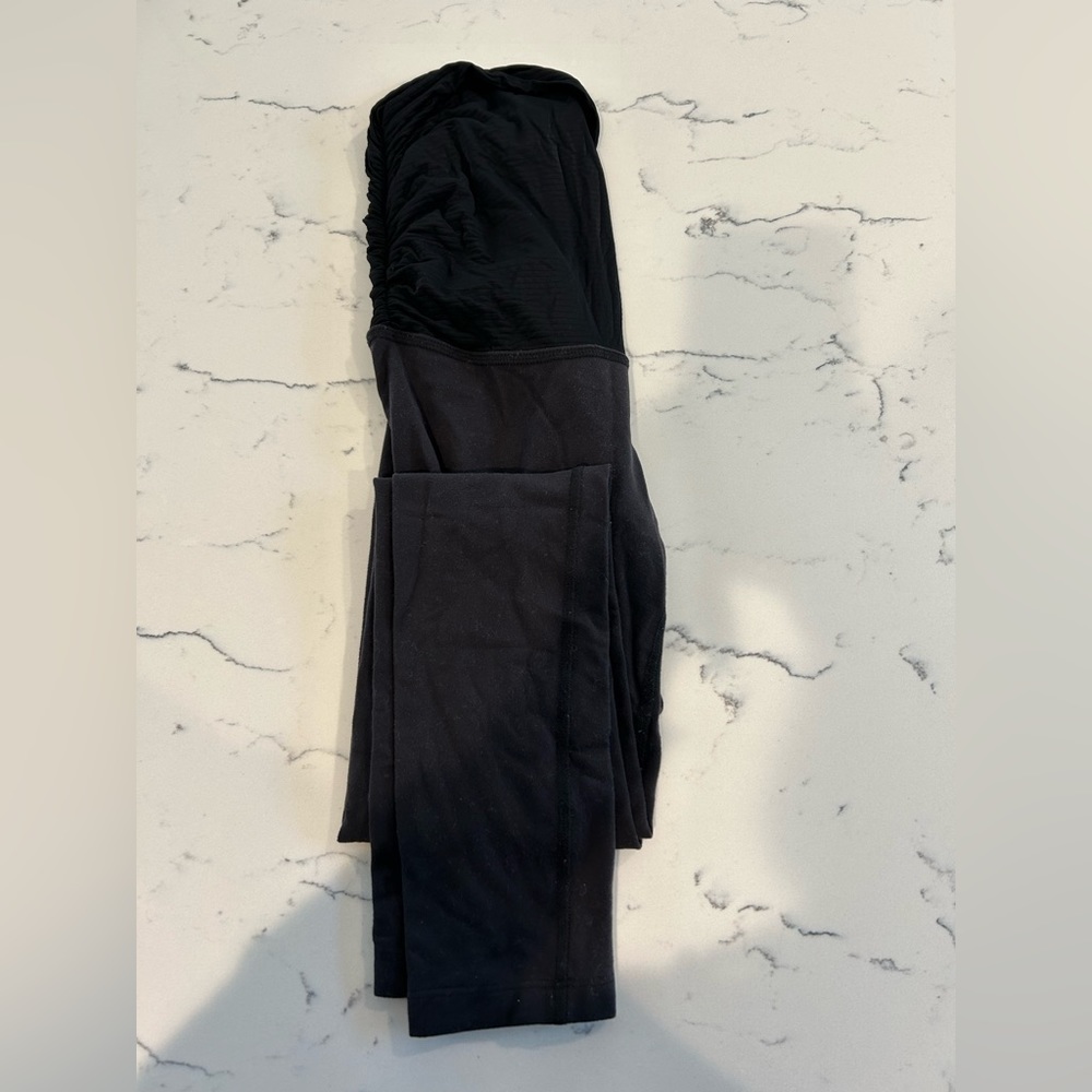 Beyond Yoga (Beyond the Bump) Spacedye Midi Maternity Leggings (S) black